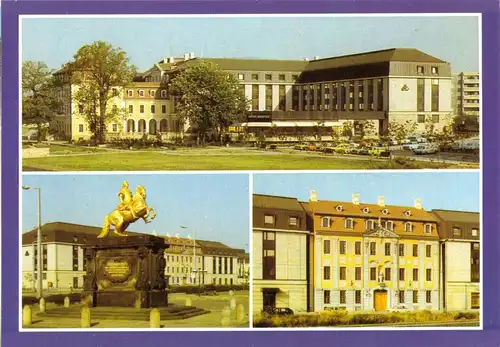 AK, Dresden, Hotel Bellevue, drei Abb., 1988