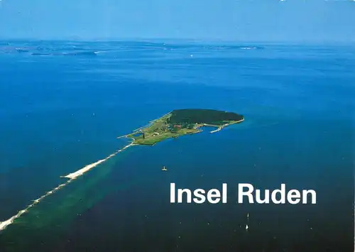 AK, Kröslin, Insel Ruden nördlich von Usedom, im Hintergrund Rügen, um 1991