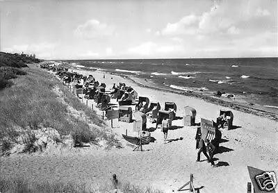 AK, Ostseebad Kühlungsborn, Strand am Zeltplatz, belebt, 1973