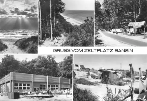 AK, Bansin auf Usedom, Gruß vom Zeltplatz Bansin, fünf Abb., 1984