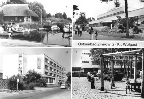 AK, Ostseebad Zinnowitz Usedom, vier Abb., 1984
