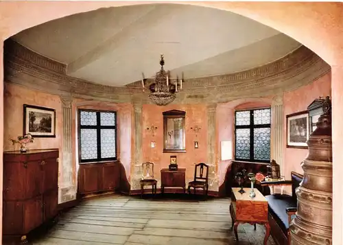 AK, Meersburg Bodensee, Die Meersburg, Arbeitszimmer Hülshoff, um 1979