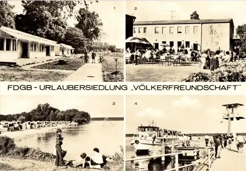 AK, Klink Kr. Waren Müritz, Urlaubersiedlung "Völkerfreundschaft" vier Abb. 1974