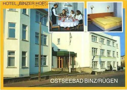 AK, Binz Rügen, Hotel "Binzer Hof", 3 Abb., ca. 1991