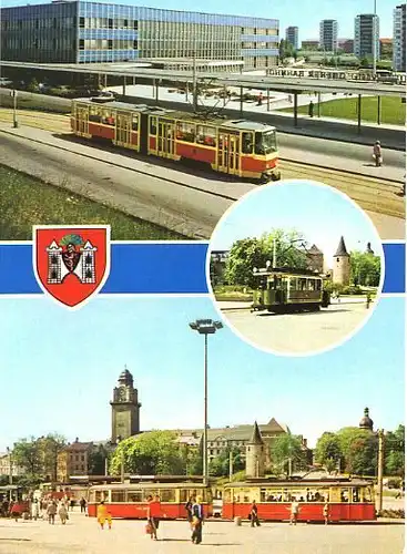 AK, Plauen, Straßenbahnen, 3 Abb., 1988