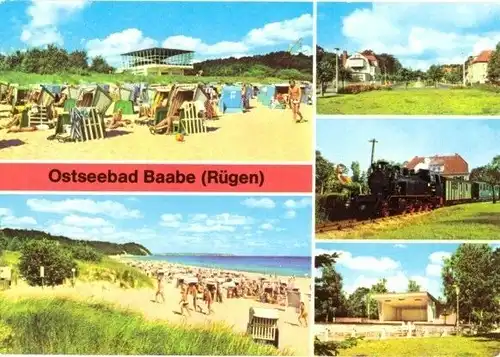 AK, Baabe Rügen, 5 Abb., u.a. Rasender Roland, 1979