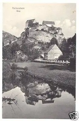 AK, Pottenstein, Teilansicht mit Burg, 1911
