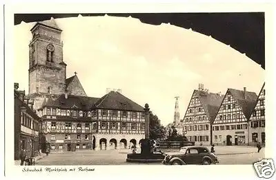 AK, Schwabach, Marktplatz mit Rathaus, ca. 1940