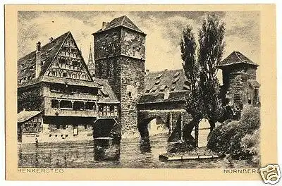 AK, Nürnberg, Partie am Henkersteg, Künstlerkarte, um 1922