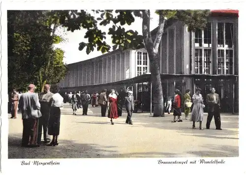 AK, Bad Mergentheim, Brunnentempel mit Wandelhalle, Foto coloriert, 1858