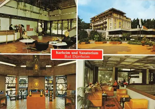 AK, Bad Dürrheim, Kurheim und Sanatorium, vier Abb., 1989