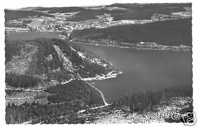 AK, Schluchsee, Luftbildansicht mit Sperrmauer, 1955