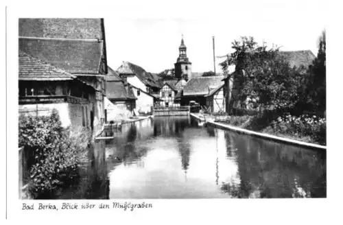 AK, Bad Berka, Blick über den Mühlgraben, 1953