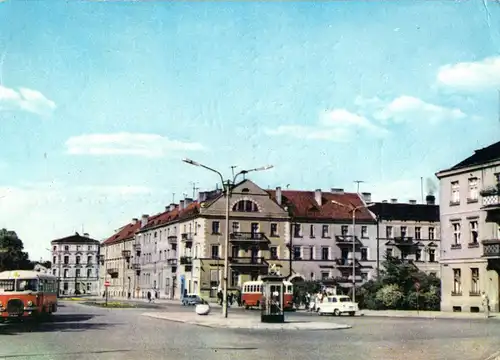 AK, Kalisz, Kalisch, Plac Jana Kilinskiego, Kilinski-Platz, Busse,  um 1967