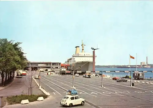 AK, Kiel, Oslo-Kai mit Fährschiff "Kronprins Harald", 1977