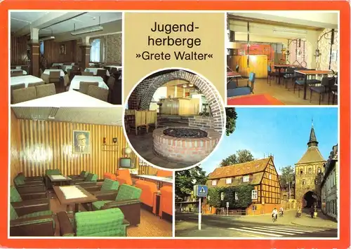 AK, Stralsund, Jugendherberge "Grete Walter", fünf Abb., 1985