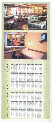 Werbekarte mit Kalender, Feldkirch-Gisingen, Österreich, Hotel Büchel, um 2000