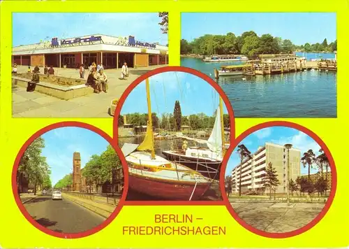 AK, Berlin Friedrichshagen, fünf Abb., gestaltet, 1985