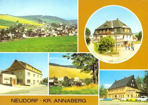 AK, Neudorf Kr. Annaberg, fünf Abb., gestaltet, 1982