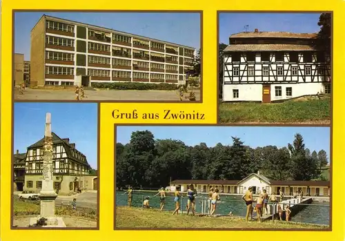 AK, Zwönitz Kr. Aue, vier Abb., 1986