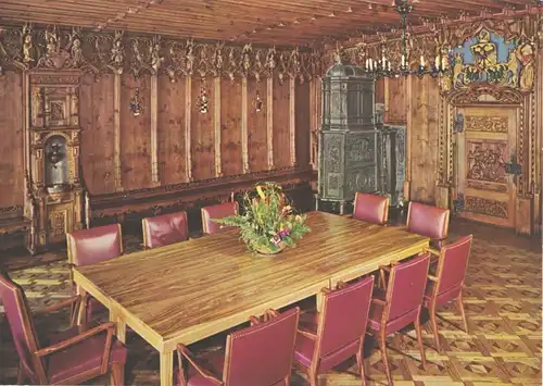 AK, Überlingen am Bodensee, Großer Ratssaal aus dem Jahre 1494, um 1980