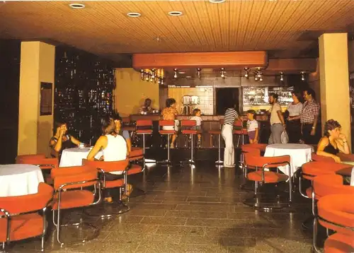 AK, Ostseebad Zinnowitz Usedom, Wismut-Ferienheim, Meerwasserhallenbad, Bar 1985