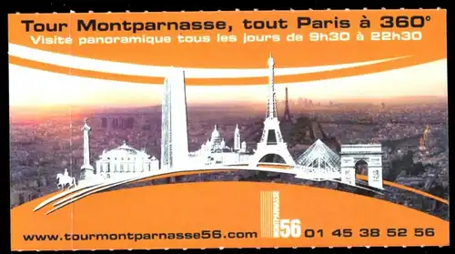 Eintrittskarte, Paris, Tour Montparnasse, tout Paris à 360°, 2009