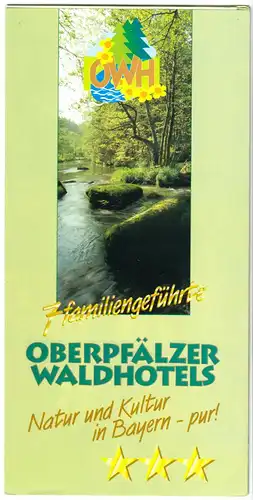 tour. Prospekt, Familiengeführte Oberpfälzer Waldhotels, um 1995