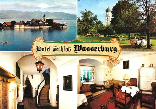 tour. Prospekt, Wasserburg Bodensee, Hotel Schloß Wasserburg, um 1980