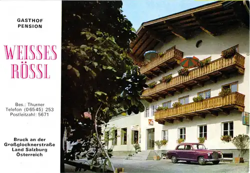 tour. Prospekt, Bruck a.d. Großglocknerstraße, Gasthof "Weisses Rössl", um 1975