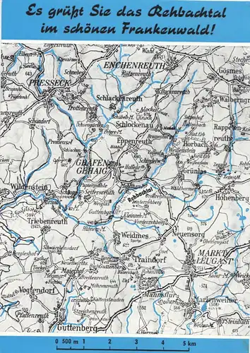 tour. Prospekt, Grafengehaig Frankenwald, Gasthaus zum Rehbachtal, um 1970