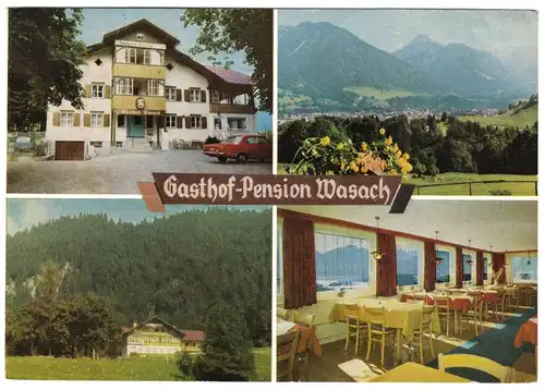 tour. Prospekt, Tiefenbach über Oberstdorf, Gasthof - Pension Wasach, 1970er