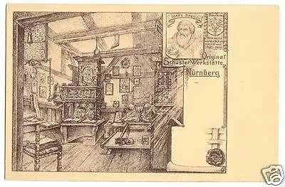 AK, Nürnberg, Hans-Sachs-Haus, Schusterwerkstätte, nach Radierung, um 1920