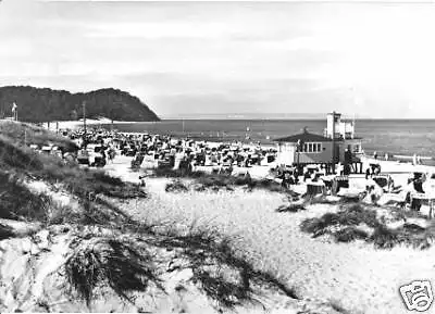 AK, Baabe Rügen, Strand mit Rettungsstation, 1962