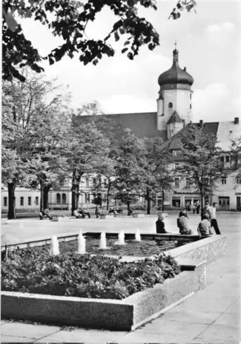 AK, Marienberg Sachs., Markt, Brunnen, 1975