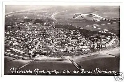 AK, Insel Norderney, Luftbildansicht, 1954