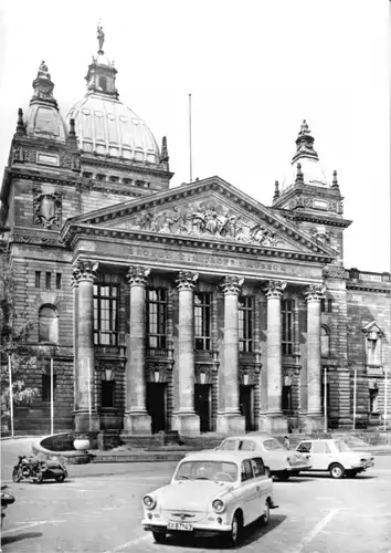 AK, Leipzig, Georgi-Dimitroff-Museum, zeitgen. KfZ, 1977