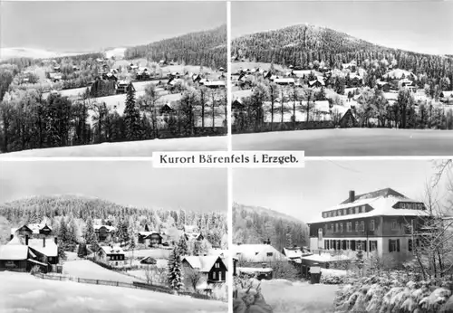 AK, Kurort Bärenfels, Erzgeb., vier Winteransichten, 1967