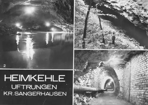 AK, Uftrungen Kr. Sangerhausen, Höhle Heimkehle, drei Abb., um 1980