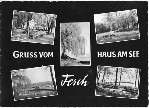 AK, Ferch bei Potsdam, Gruss vom Haus am See, fünf Abb., 1962