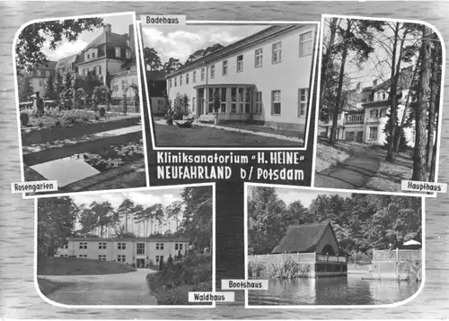 AK, Potsdam Neu Fahrland, Kliniksanatorium "Heinrich Heine", fünf Abb., 1967
