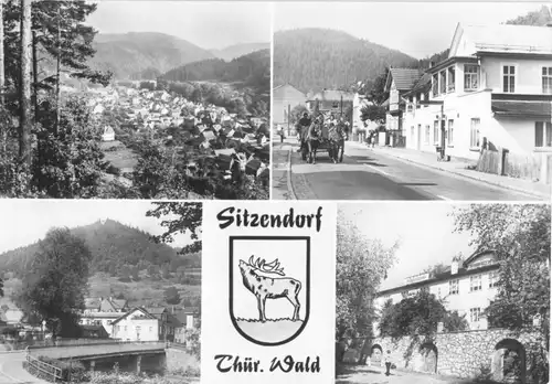 AK, Sitzendorf Thür. Wald, vier Abb., um 1989