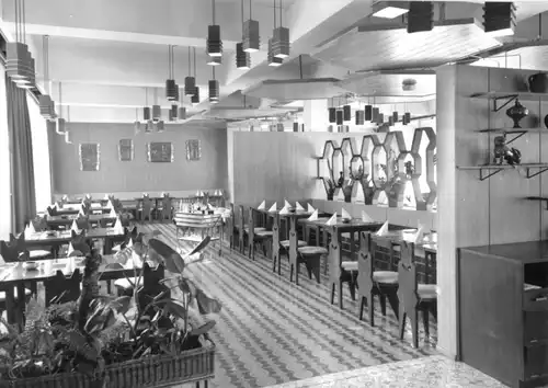 AK, Oberhof Thür., Interhotel Panorama, Restaurant Beograd, Gastraum, 1970