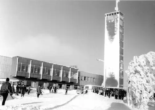 AK, Kurort Oberwiesenthal, Fichtelberghaus, Winteransicht, 1970