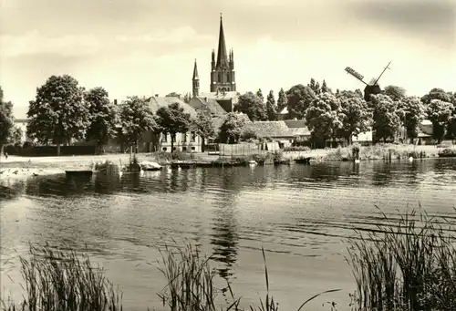 AK, Werder Havel, Blick von der Havel auf die Insel, 1975