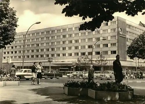 AK, Berlin Mitte, Hotel unter den Linden, belebt, 1966 (abgerissen)