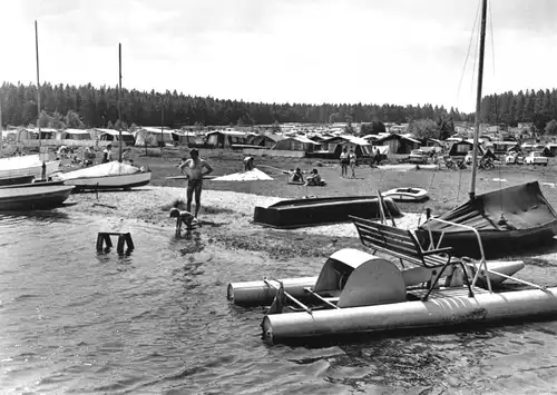 AK, Ehrenfriedersdorf Erzgeb., Campingplatz Greifenbachstauweiher, Boote, 1983