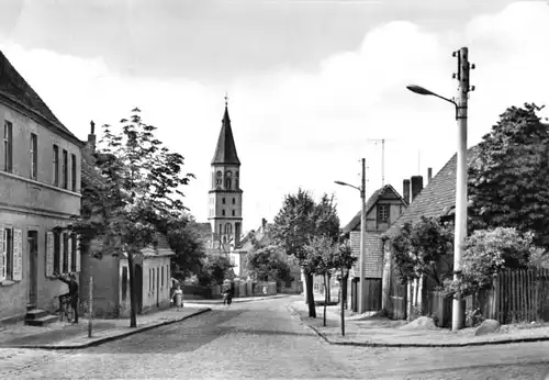 AK, Bad Düben Mulde, Gustav-Adolf-Str mit Kirche, 1965