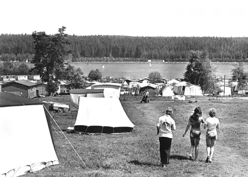 AK, Ehrenfriedersdorf Erzgeb., Campingplatz Greifenbachstauweiher, Zelte, 1983