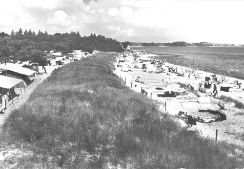 AK, Altenkirchen auf Rügen, Campingplatz und Strand, belebt, 1985